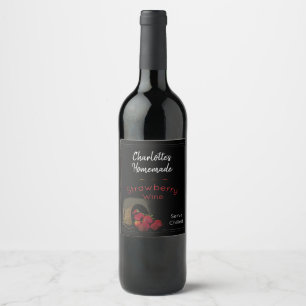 Personalized Black Strawberry Wine Wine Label