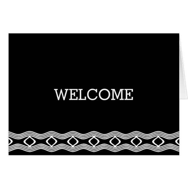 Personalized Black Swirl Boarder Welcome (Front Horizontal)
