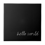 Personalized Black Tile<br><div class="desc">Black was one of the first colours used by artists in neolithic cave paintings. In the 14th century Europe, it was worn by royalty, clergy, judges, and government officials. It was worn by English romantic poets, businessmen, and statesmen in the 19th century, and became a high fashion colour in the...</div>