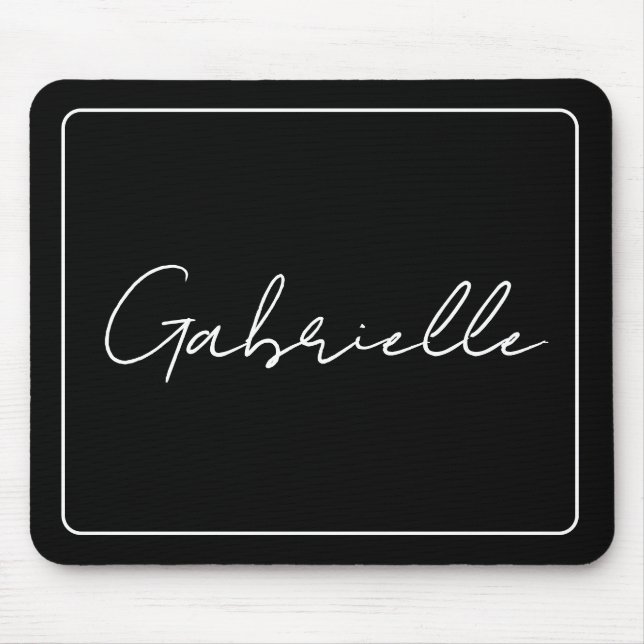 Personalized Black Trend Mouse Pad - Simpliciti (Front)