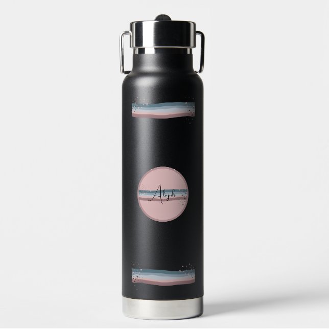 Personalized Black Twilight  Water Bottle (Front)