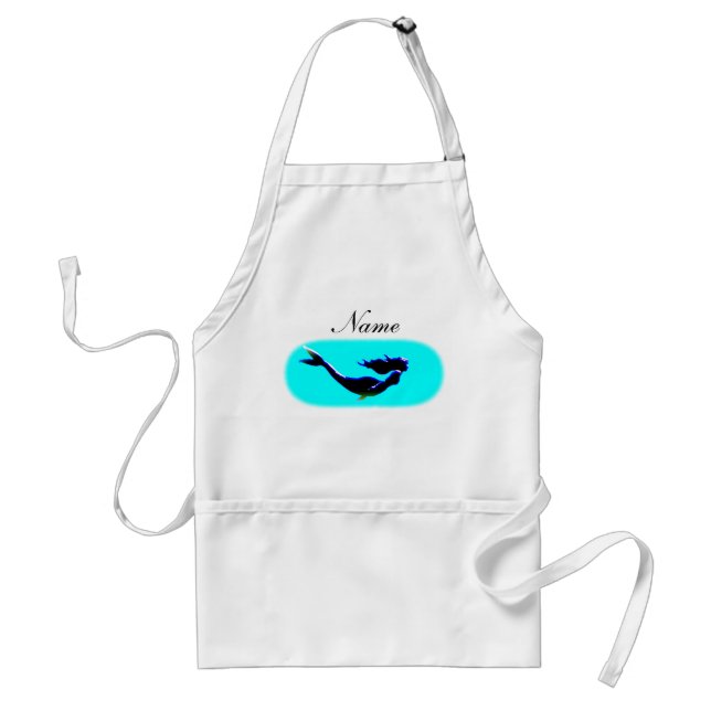 personalized black underwater mermaid standard apron (Front)