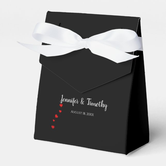 Personalized Black Wedding Favour Box (Front Side)