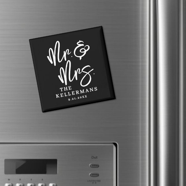 Personalized Black Wedding Favour Magnet (Personalized Black Wedding Favor Magnet )