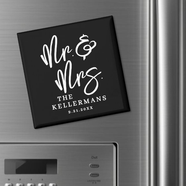 Personalized Black Wedding Favour Magnet (Personalized Black Wedding Favor Magnet )