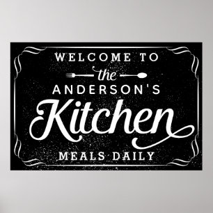 Personalized Black Welcome to the Kitchen Sign
