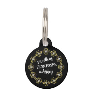 Personalized Black Whiskey Custom  Pet Tag