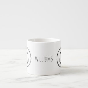 Personalized Black & White Anchor Espresso Cup