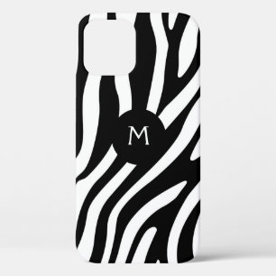 Personalized Black & White Animal Print iPhone 12 Case