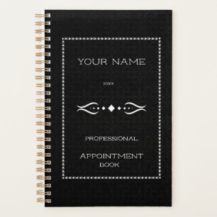 Personalized black white appointment book planner