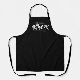 Personalized Black White Artist Apron