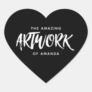 Personalized Black White Artist Artwork Sticker