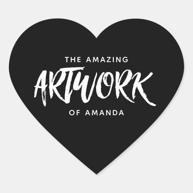 Personalized Black White Artist Artwork Sticker (Front)