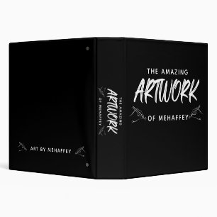 Personalized Black White Artist Sketchbook Binder