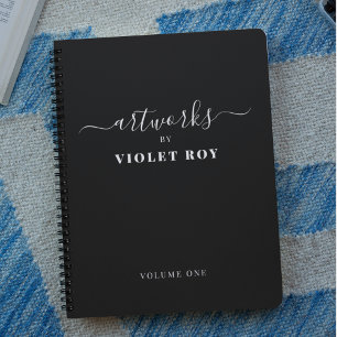 Personalized Black White Artist Sketchbook Noteboo Notebook