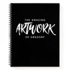 Personalized Black White Artist Sketchbook