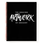 Personalized Black White Artist Sketchbook