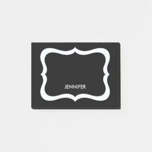 Personalized Black & White Border Post-it Notes