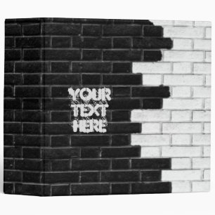 Personalized Black & White Brick Wall Binder