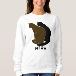 Personalized Black White Cat Mom Family Pet Photo Sweatshirt