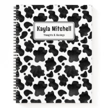 Personalized Black & White Cow Print