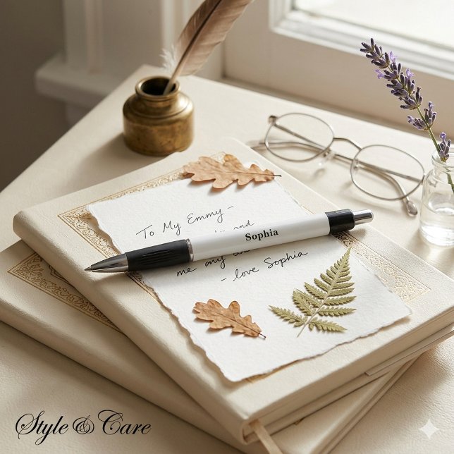 Personalized Black White Emmy Writing Pen (Personalized Black White Emmy Writing Pen)
