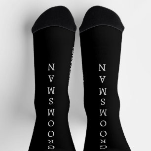 Personalized Black & White GROOMSMAN Wedding Socks