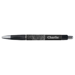 Personalized black white marble  pen