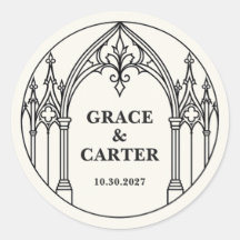 Personalized Black White Medieval Gothic Wedding