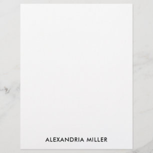 Personalized Black White Minimalist Stationery