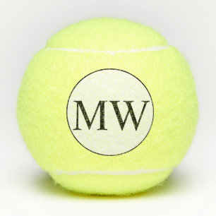 Personalized Black White Monogram Initials Tennis Balls