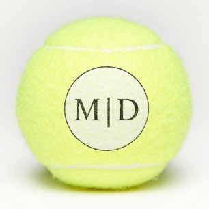Personalized Black White Monogram Initials Tennis Balls
