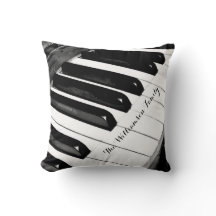 Personalized Black & White Music Themed Piano Keys
