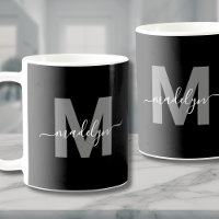 Personalized Black White Name Monogram