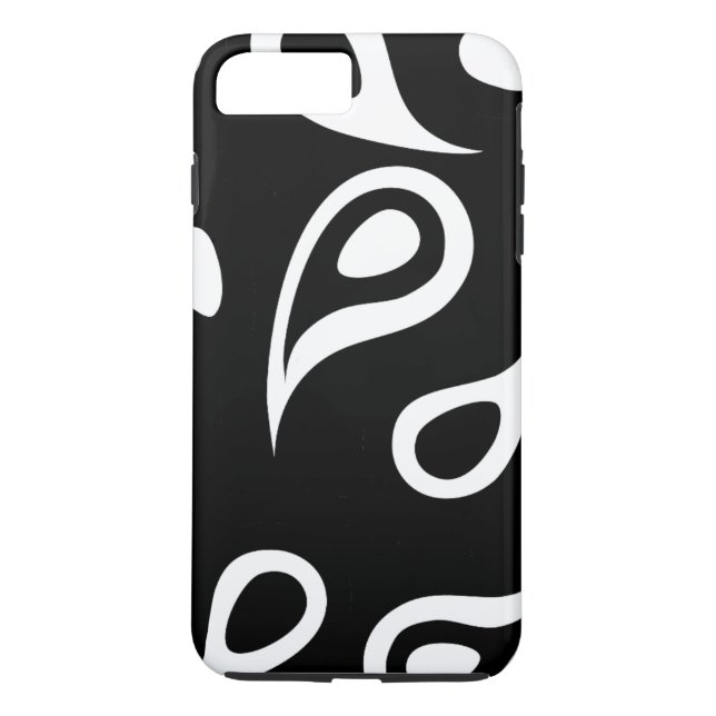 Personalized Black & White Paisley Case-Mate iPhone Case (Back)