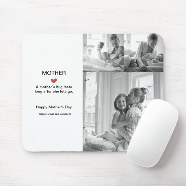 Personalized Black & White Photo Collage Mousepad  (With Mouse)