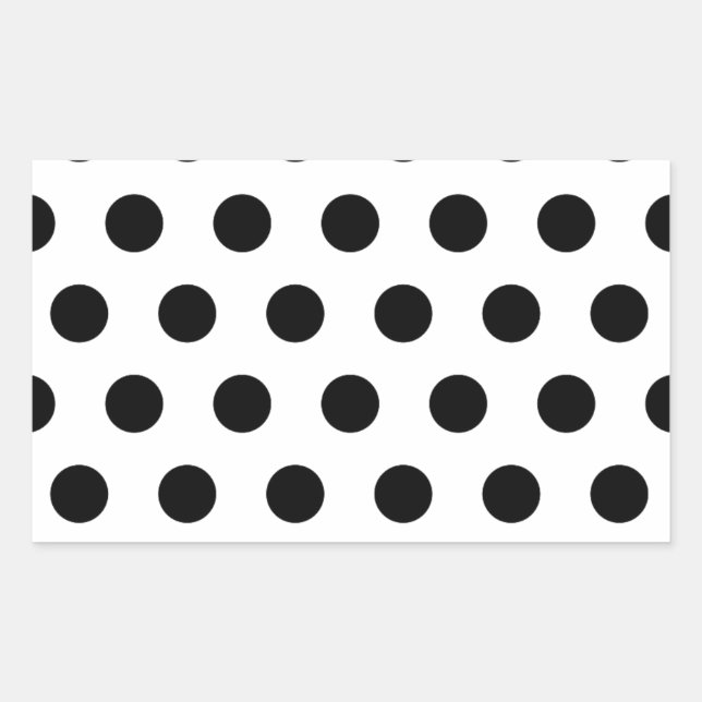 Personalized Black & White Polka Dots Sticker (Front)