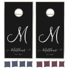 Personalized Black White Script Monogram Name