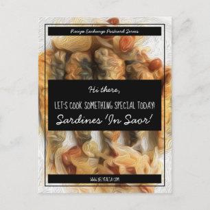 Personalized Black White Script Recipe Exchange Postcard