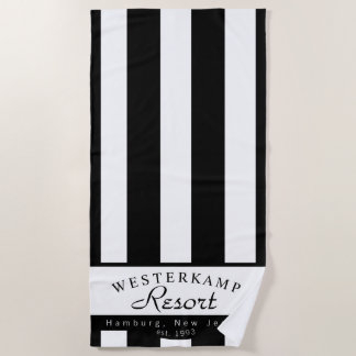Personalized Black & White Stripe Towel