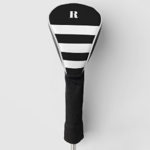 Personalized Black & White Striped Golf Head Cover