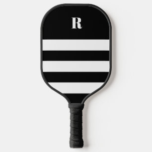 Personalized Black & White Striped   Pickleball Paddle