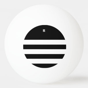 Personalized Black & White Striped Tote Bag Ping Pong Ball