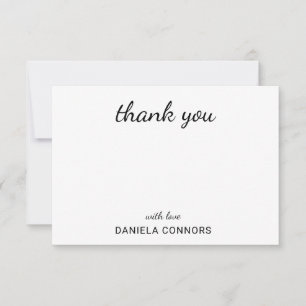 Personalized Black & White Thank You Card