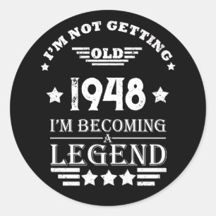 Personalized black white vintage 75th birthday  classic round sticker