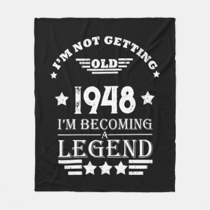 Personalized black white vintage 75th birthday  fleece blanket