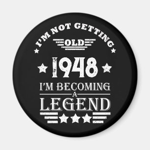 Personalized black white vintage 75th birthday  magnet