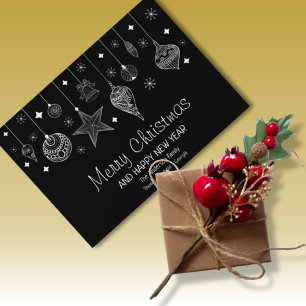 Personalized Black with White Christmas Baubles