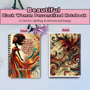 Personalized Black Woman Colourful Spiral Notebook