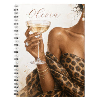 Personalized Black Woman Fashion Noteboo Notebook